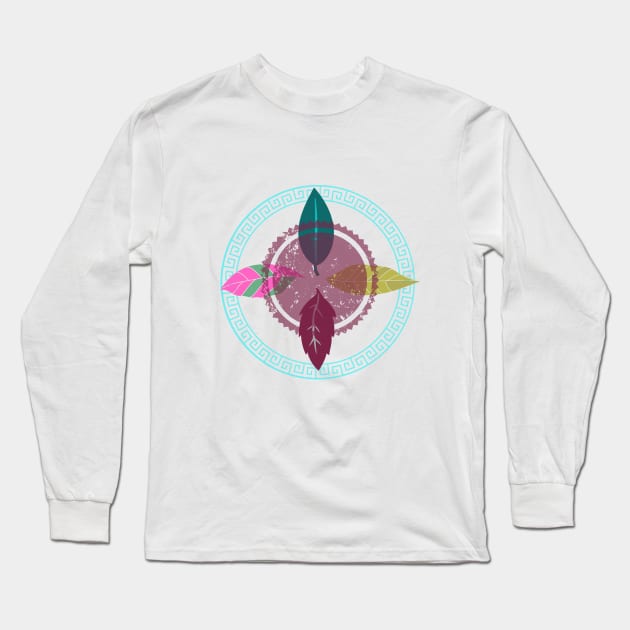 colorful leaves Long Sleeve T-Shirt by WARNAWALIYA “The Gallery of Imagination”